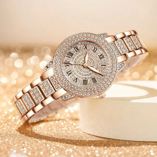 Fashion Women Luxury Diamond Steel Watches Bracelet